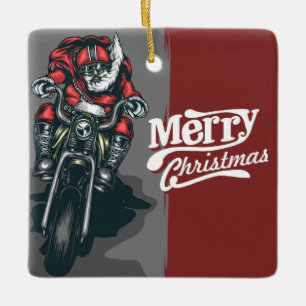 Ornement En Céramique Photo et texte personnalisés Noël