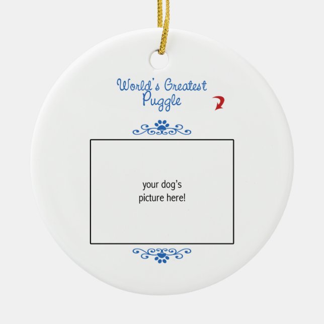 Ornement En Céramique Photo faite sur commande ! Mondes plus grand (Devant)