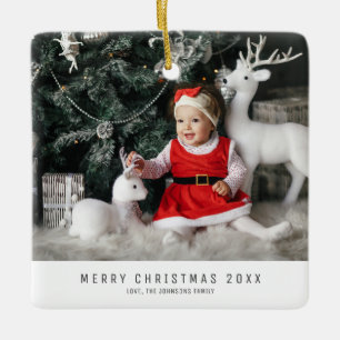 Ornement En Céramique Photo Famille de Noël Bébé Image Vacances Keepsaké