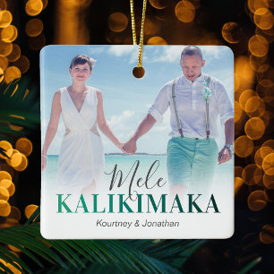 Ornement En Céramique Photo Mele Kalikimaka Hawaïen