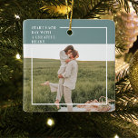 Ornement En Céramique Photo moderne Green Famille Jolie Cadeau<br><div class="desc">Photo moderne Green Famille Jolie Cadeau</div>