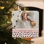 Ornement En Céramique Photo moderne Pastel Nom personnalisé Cadeau<br><div class="desc">Photo moderne Pastel Nom personnalisé Cadeau</div>