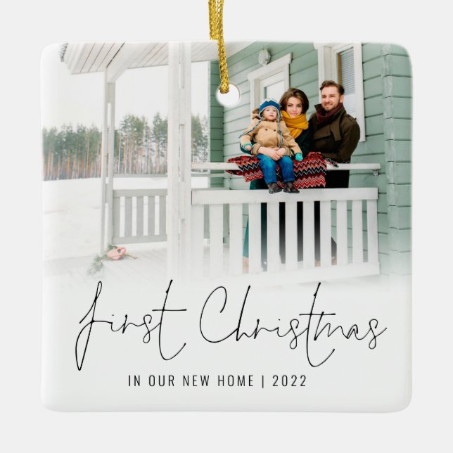 Ornement En Céramique Photo Overname Année Noël Nouveau Accueil (Devant)