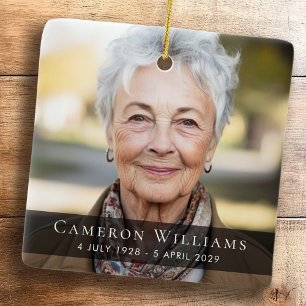 Ornement En Céramique Photo personnalisée : mémorial funéraire du deuil