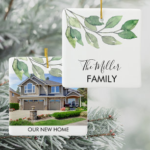 Ornement En Céramique Photo personnalisée Nouvelle maison
