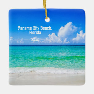 Ornement En Céramique Photo personnalisée Parapluies de plage de Panama