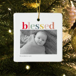 Ornement En Céramique Photo personnelle moderne | Colorful Blessé<br><div class="desc">Photo personnelle moderne | Colorful Blessé</div>