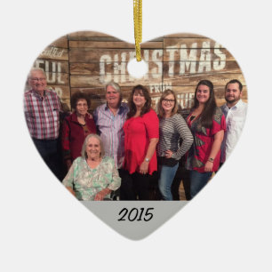 Ornement En Céramique Photo simple à deux faces personnalisée Noël