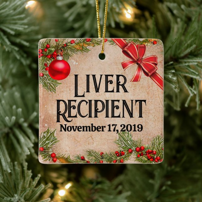 Ornement En Céramique Photogreffe personnalisable Bénéficiaire Noël (Arbre)