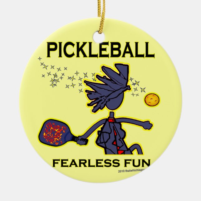 Ornement En Céramique Pickleball Fearless (Devant)