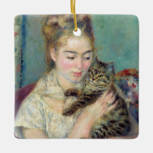 Ornement En Céramique Pierre-Auguste Renoir - Woman with a Cat (Devant)