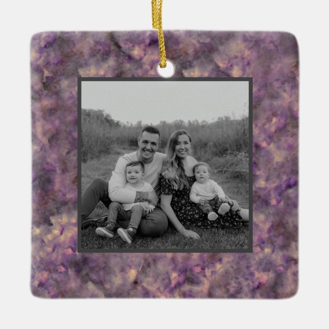 Ornement En Céramique Pierre de granit Abstraite en quartz violet (Devant)