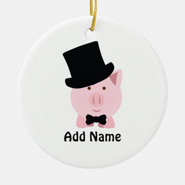 Ornement En Céramique Pig Dapper (Devant)