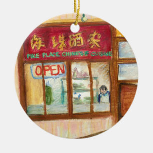 Ornement En Céramique Pike Place Restaurants Ornament (Seattle, WA)