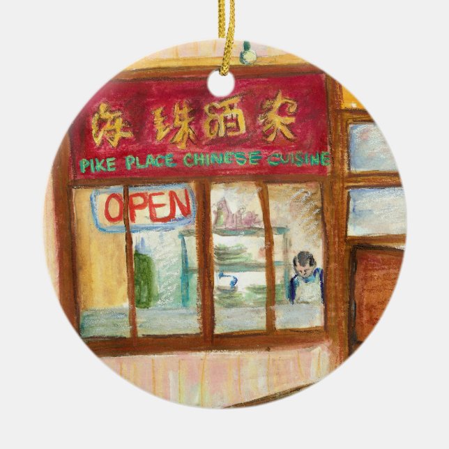 Ornement En Céramique Pike Place Restaurants Ornament (Seattle, WA) (Devant)