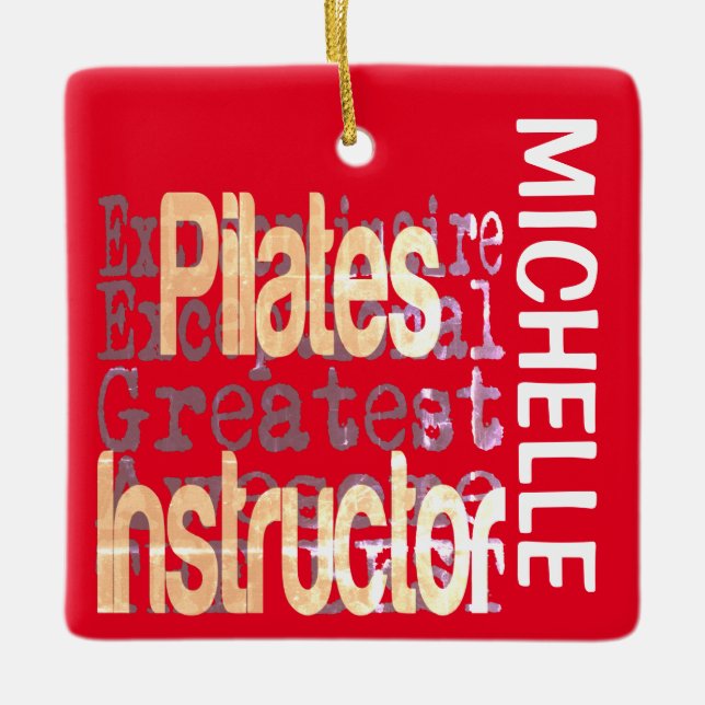 Ornement En Céramique Pilates Instructeur Extraordinaire CUSTOM (Devant)