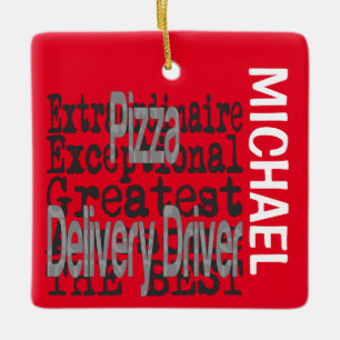 Ornement En Céramique Pilote de livraison de pizza Extraordinaire PERSON