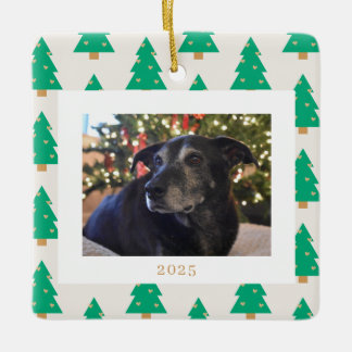 Ornement En Céramique Pine Trees Holiday Photo