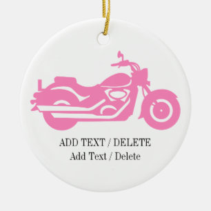 Ornement En Céramique Pink Motorcycle Ornament