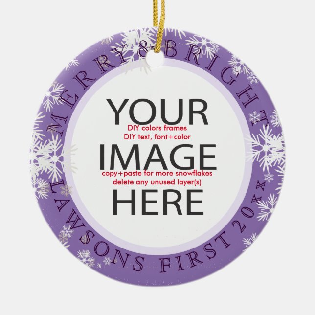 Ornement En Céramique PixDezines nos premières couleurs de Noël/do-it-yo (Devant)