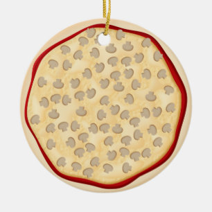 Ornement En Céramique Pizza avec des champignons