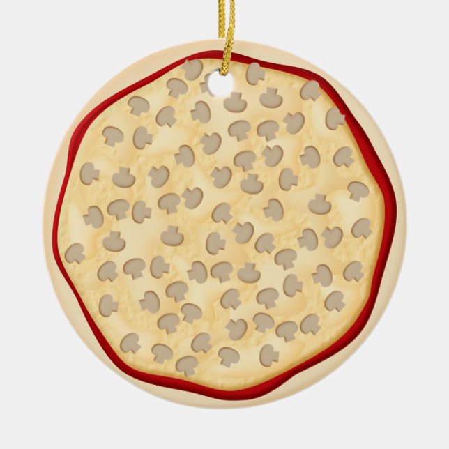 Ornement En Céramique Pizza avec des champignons (Devant)
