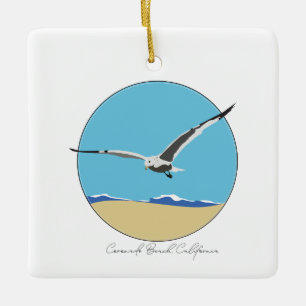 Ornement En Céramique Plage de Coronado, Californie Mouette de mer au-de
