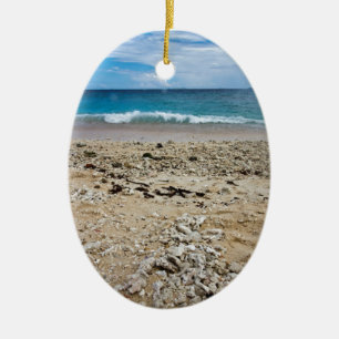Ornement En Céramique Plage d'île de mer du sud, Fidji