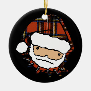Ornement En Céramique Plaid punk mignon Père Noël