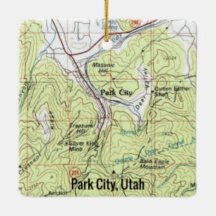 Ornement En Céramique Plan topo de Park City Utah
