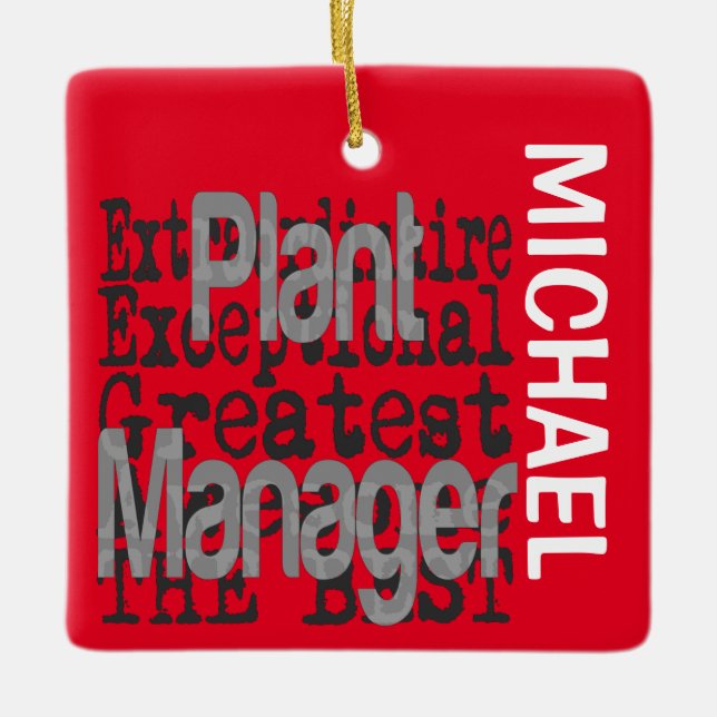 Ornement En Céramique Plante Manager Extraordinaire PERSONNALISÉ (Devant)