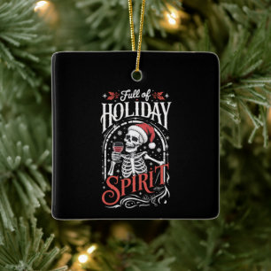 Ornement En Céramique Plein d'esprit de fête de Noël Squelette de Noël b