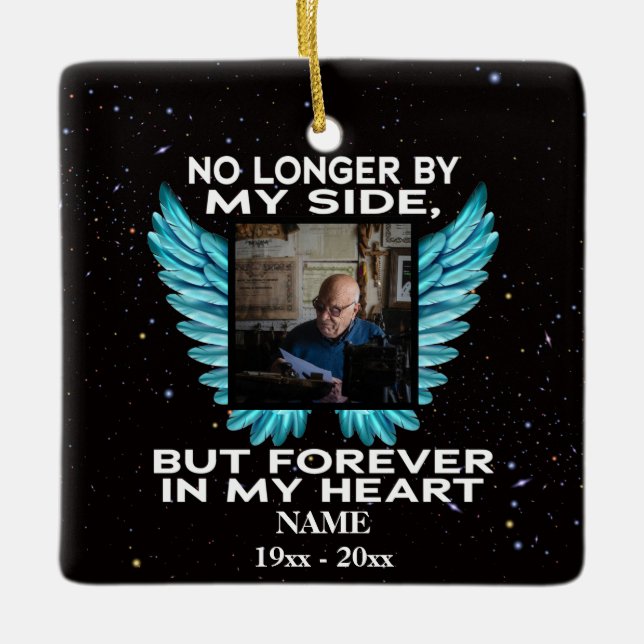 Ornement En Céramique Plus de mon côté, souvenir photo (Devant)