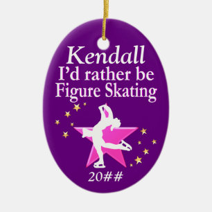 ORNEMENT EN CÉRAMIQUE PLUTÔT ÊTRE SKATING PERSONNALISÉ ORNAMENT