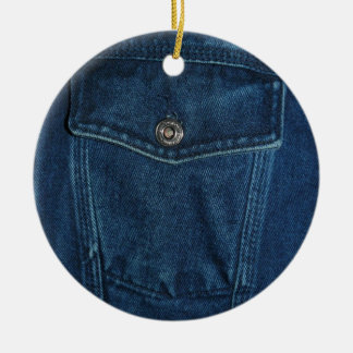 Ornement En Céramique Poche bleue de denim