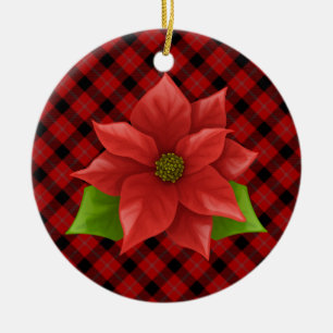 Ornement en céramique Poinsettia de Noël