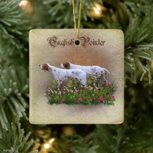 Ornement En Céramique Pointeur Anglais Tapisserie Poster Triptyque Acryl