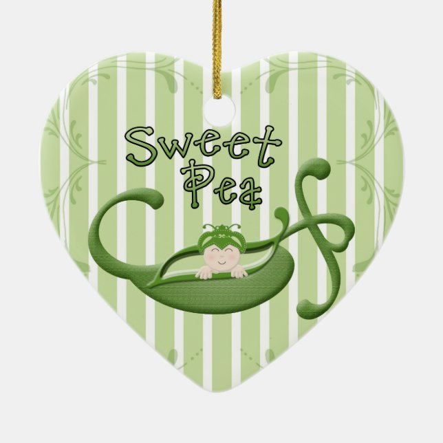 Ornement En Céramique Pois doux (Dos)