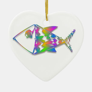 Ornement En Céramique Poisson Abstrait