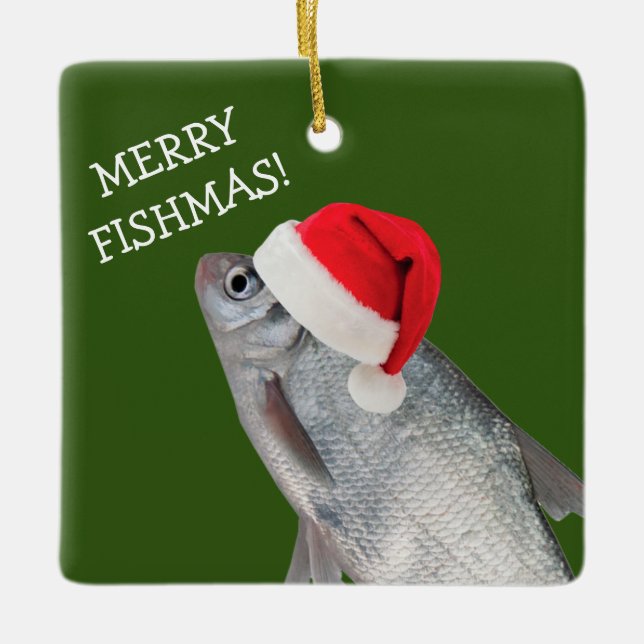 Ornement En Céramique Poisson de Noël (Devant)