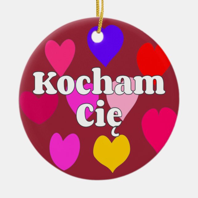 Ornement En Céramique Polonais - Je vous aime (Devant)