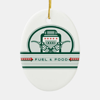 Ornement En Céramique Pompe à gaz croisée de gicleur d'essence rétro