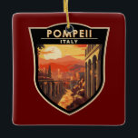 Ornement En Céramique Pompeii Campanie Italie Travel Art Vintage<br><div class="desc">OEuvre vectorielle de Pompéi. Autrefois ville romaine prospère et sophistiquée,  Pompéi a été ensevelie sous des mètres de cendres et de ponce après l'éruption catastrophique du Vésuve en 79 après J.-C.</div>