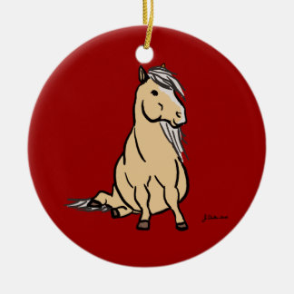Ornement En Céramique Pony Palomino