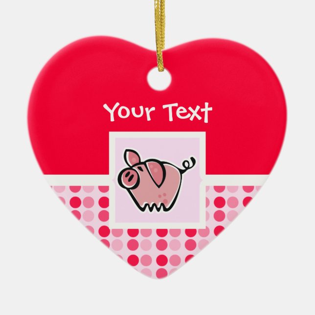 Ornement En Céramique Porc mignon (Devant)