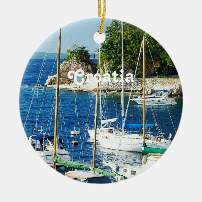 Ornement En Céramique Port en Croatie (Devant)