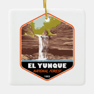 Ornement En Céramique Porto Rico forestière nationale d'El Yunque Vintag