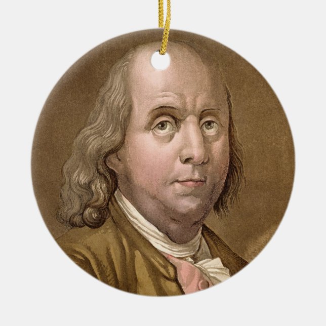 Ornement En Céramique Portrait de Benjamin Franklin (1706-90), de 'le (Devant)