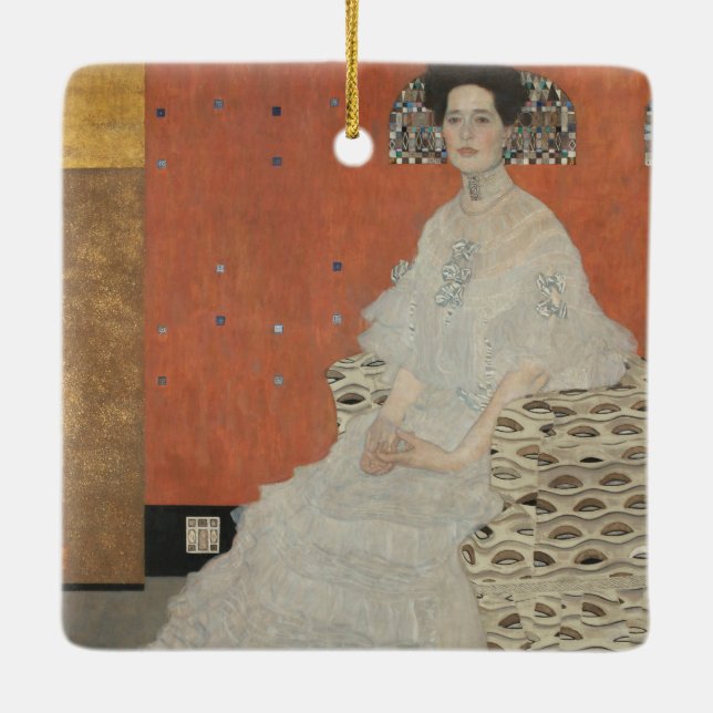 Ornement En Céramique Portrait de Fritza Riedler par Gustav Klimt (Dos)