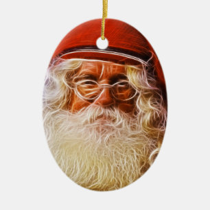 Ornement En Céramique Portrait du père noël de Noël de père de Vieux